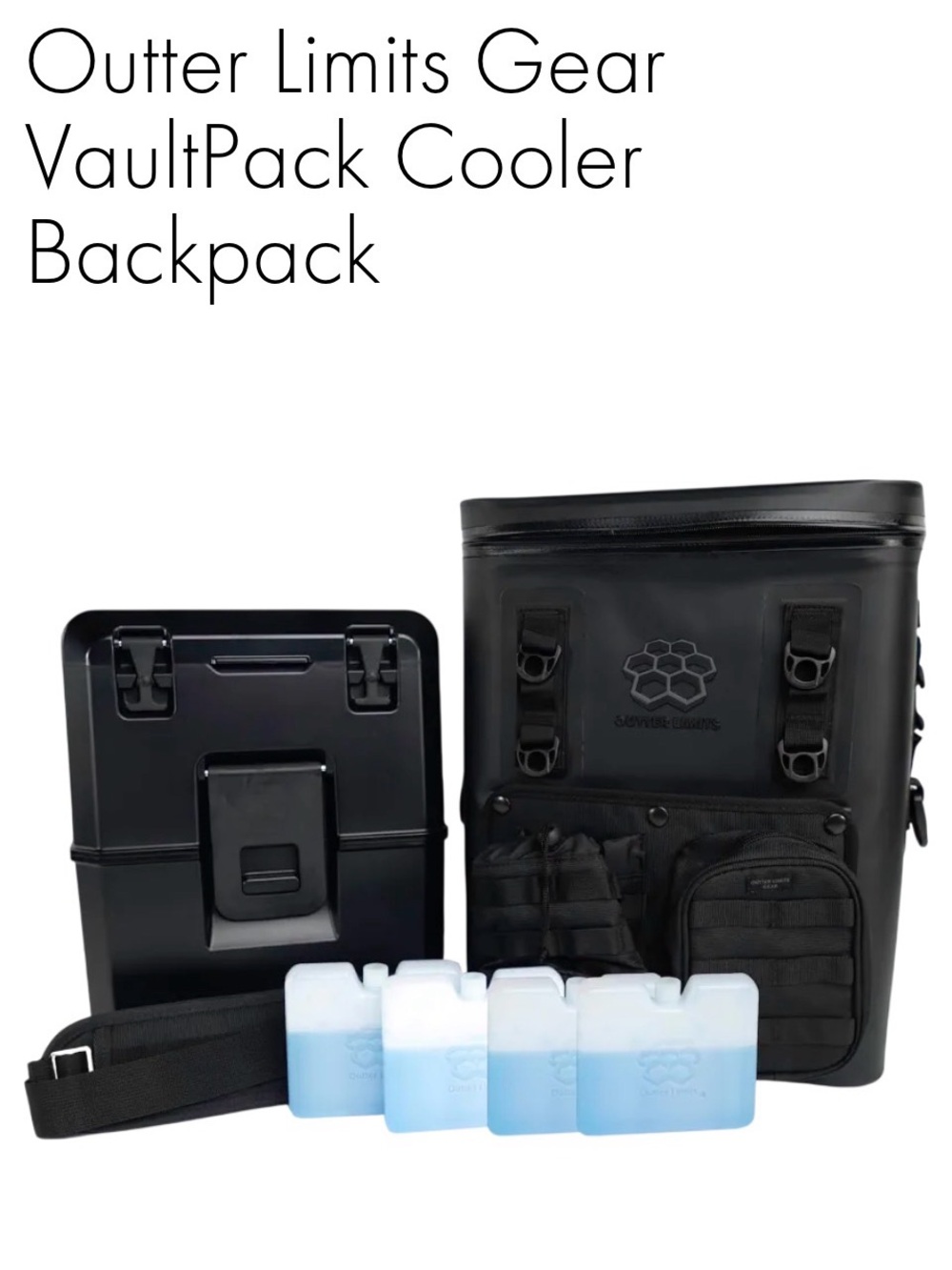 VaultPack Cooler Backpack - & Seat! Ice Packs Black